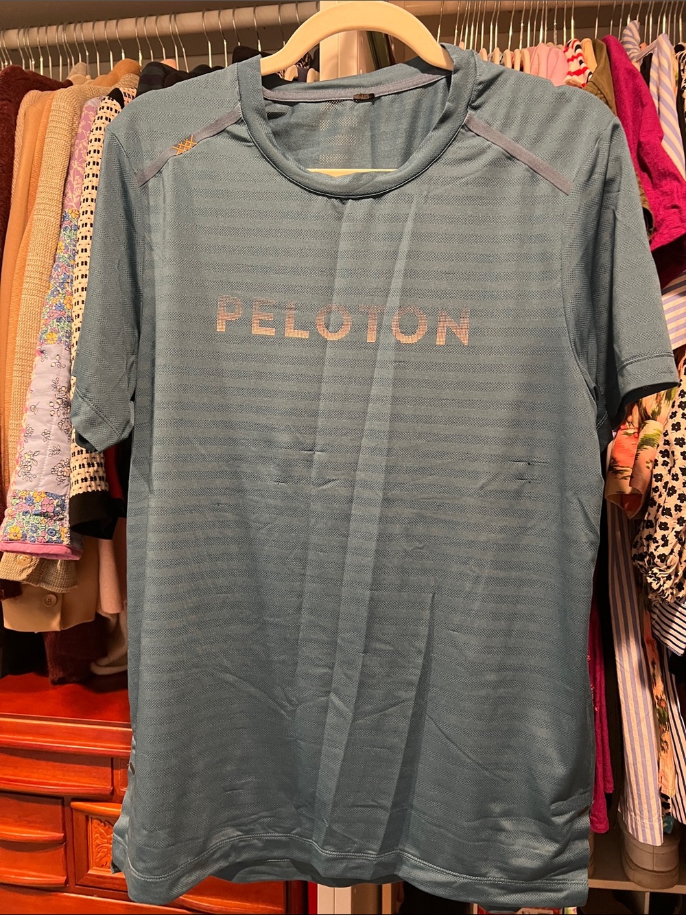 Peloton Men's Teal Athletic Short Sleeve Tee